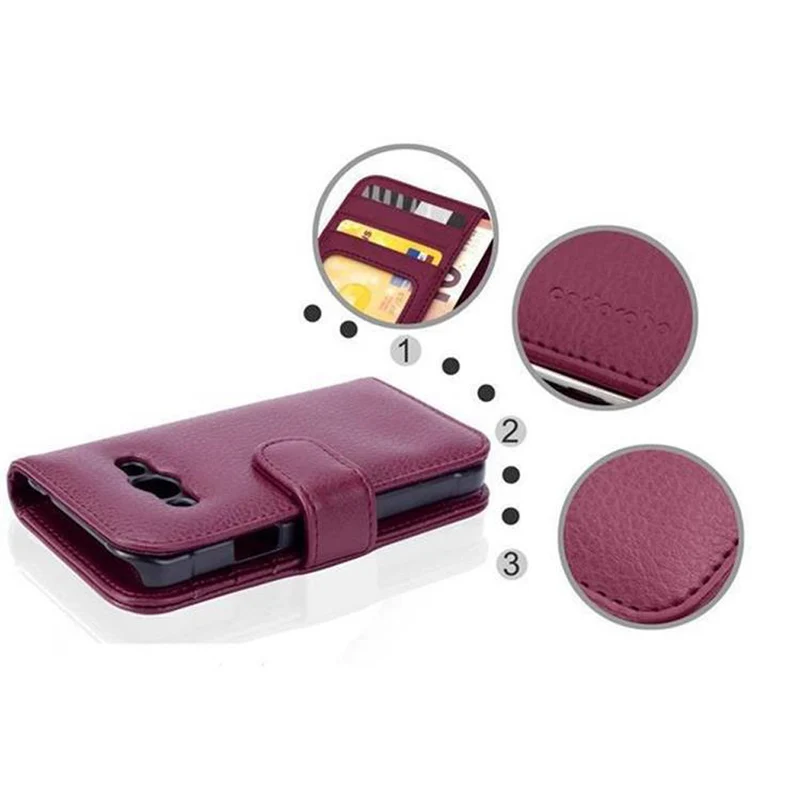 Cadorabo Hülle kompatibel mit Samsung Galaxy XCover 3 Schutzhülle mit Magnetverschluss und 3 Kartenfächern