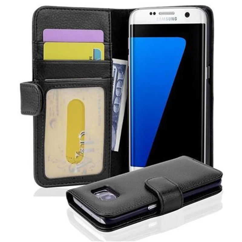 Cadorabo Hülle kompatibel mit Samsung Galaxy S7 EDGE Schutzhülle mit Magnetverschluss und 3 Kartenfächern