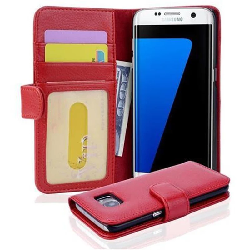 Cadorabo Hülle kompatibel mit Samsung Galaxy S7 EDGE Schutzhülle mit Magnetverschluss und 3 Kartenfächern