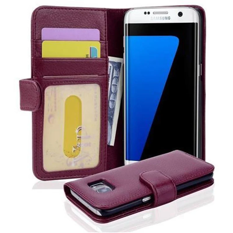 Cadorabo Hülle kompatibel mit Samsung Galaxy S7 EDGE Schutzhülle mit Magnetverschluss und 3 Kartenfächern