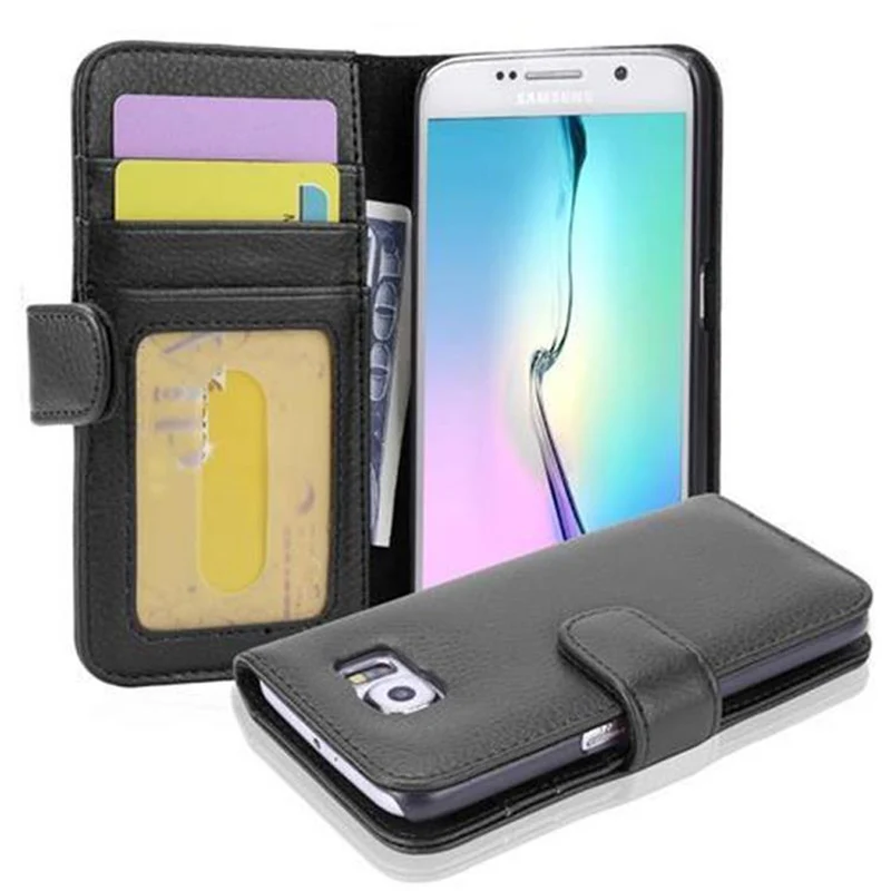 Cadorabo Hülle kompatibel mit Samsung Galaxy S6 Schutzhülle mit Magnetverschluss und 3 Kartenfächern