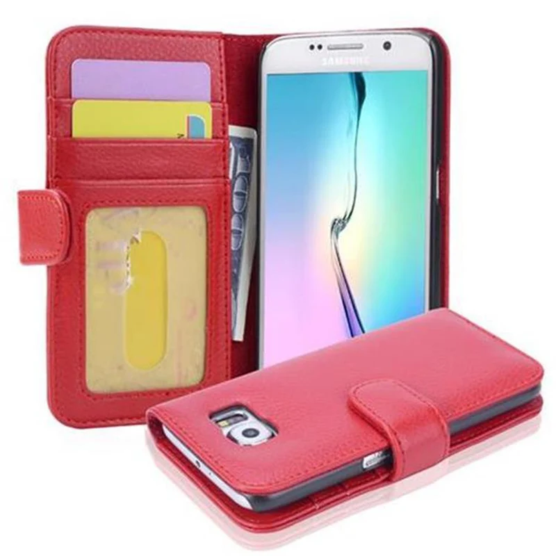 Cadorabo Hülle kompatibel mit Samsung Galaxy S6 Schutzhülle mit Magnetverschluss und 3 Kartenfächern