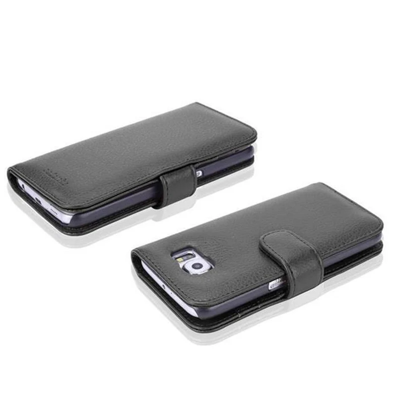 Cadorabo Hülle kompatibel mit Samsung Galaxy S6 Schutzhülle mit Magnetverschluss und 3 Kartenfächern