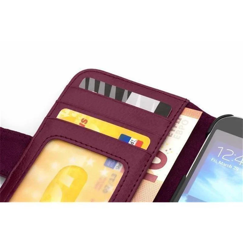 Cadorabo Hülle kompatibel mit Samsung Galaxy A5 2015 Schutzhülle mit Magnetverschluss und 3 Kartenfächern