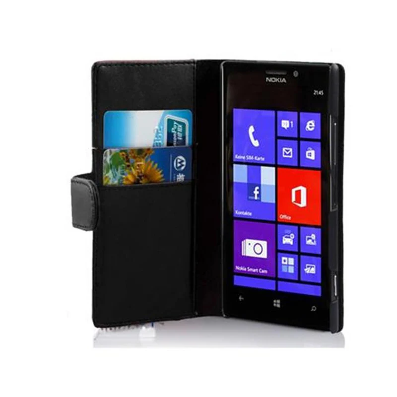 Cadorabo Hülle kompatibel mit Nokia Lumia 925 Schutzyhülle aus glattem Kunstleder und Kartenfach