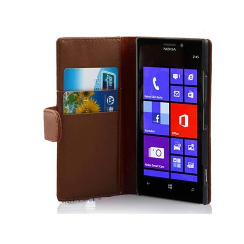 Cadorabo Hülle kompatibel mit Nokia Lumia 925 Schutzyhülle aus glattem Kunstleder und Kartenfach