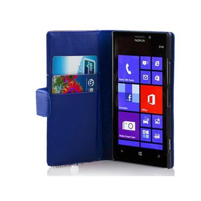 Cadorabo Hülle kompatibel mit Nokia Lumia 925 Schutzyhülle aus glattem Kunstleder und Kartenfach