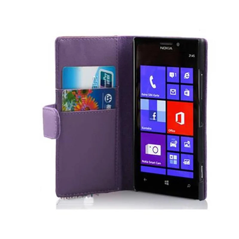 Cadorabo Hülle kompatibel mit Nokia Lumia 925 Schutzyhülle aus glattem Kunstleder und Kartenfach