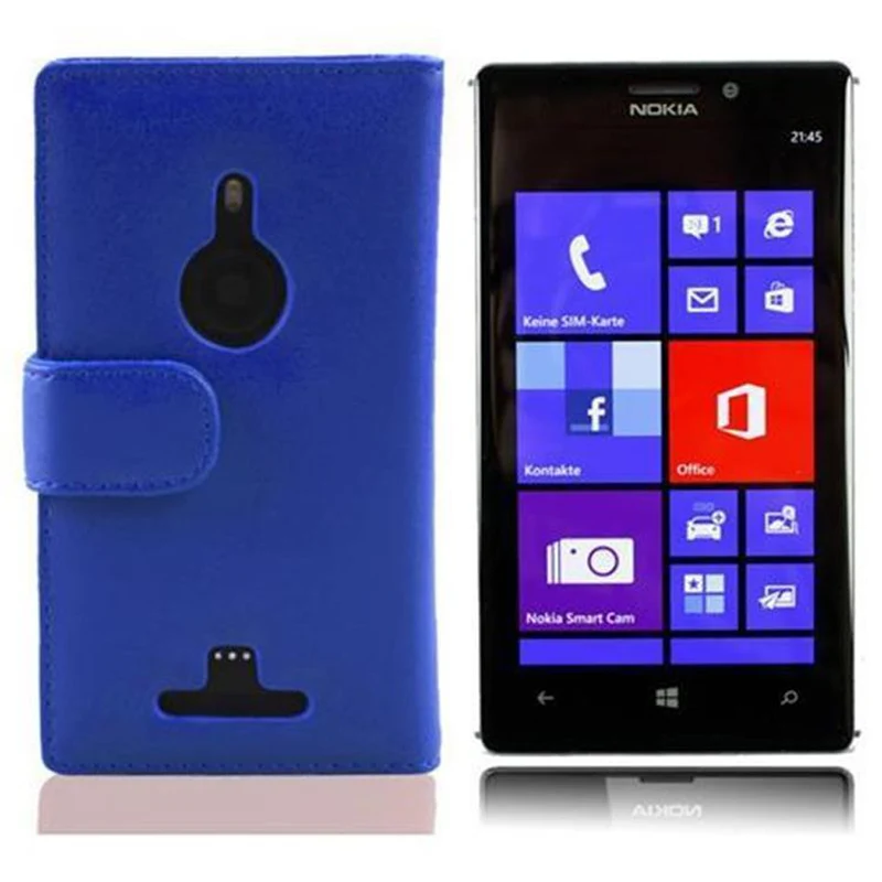 Cadorabo Hülle kompatibel mit Nokia Lumia 925 Schutzyhülle aus glattem Kunstleder und Kartenfach