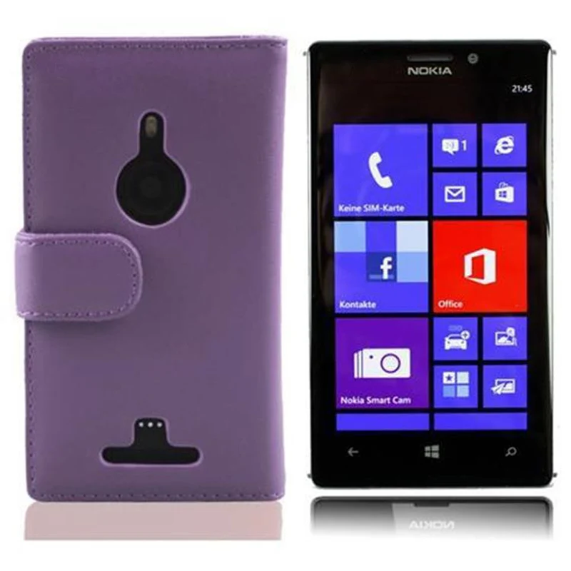 Cadorabo Hülle kompatibel mit Nokia Lumia 925 Schutzyhülle aus glattem Kunstleder und Kartenfach