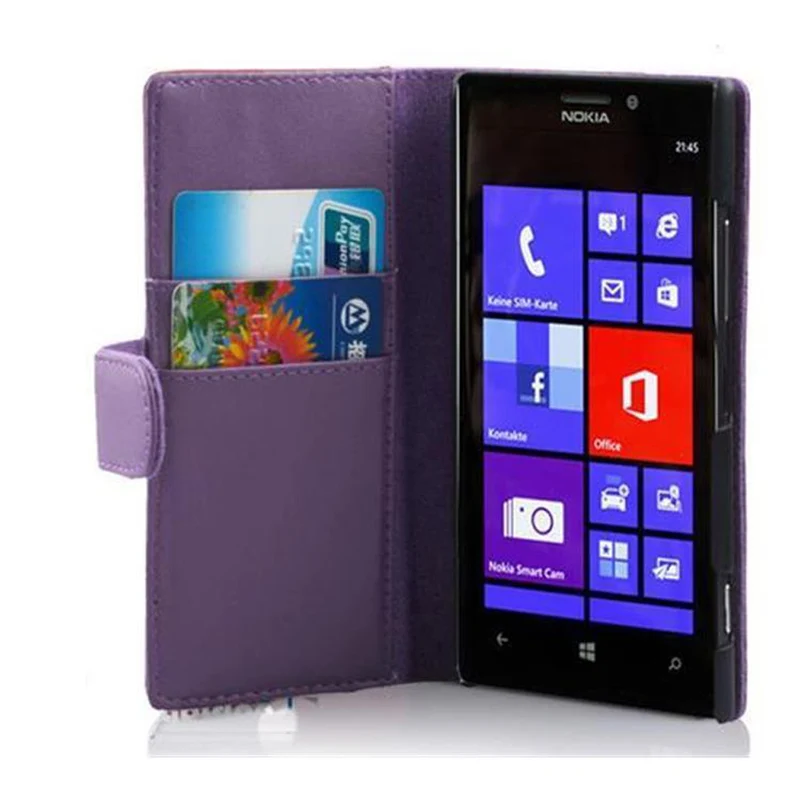 Cadorabo Hülle kompatibel mit Nokia Lumia 925 Schutzyhülle aus glattem Kunstleder und Kartenfach