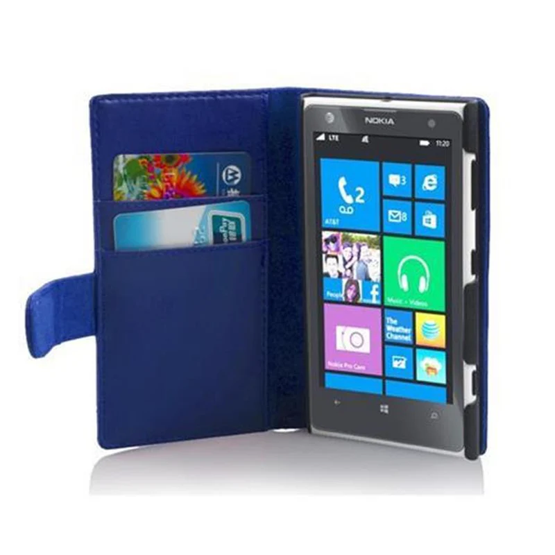 Cadorabo Hülle kompatibel mit Nokia Lumia 1020 Schutzyhülle aus glattem Kunstleder und Kartenfach