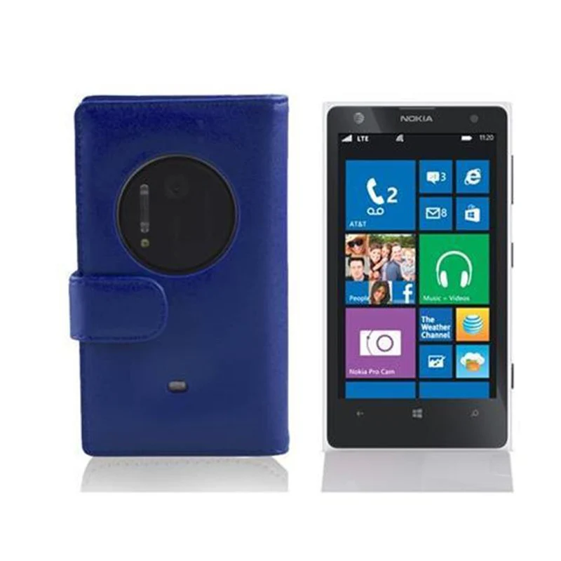 Cadorabo Hülle kompatibel mit Nokia Lumia 1020 Schutzyhülle aus glattem Kunstleder und Kartenfach
