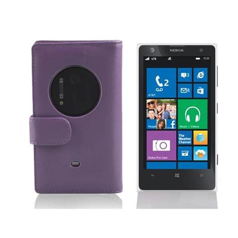 Cadorabo Hülle kompatibel mit Nokia Lumia 1020 Schutzyhülle aus glattem Kunstleder und Kartenfach