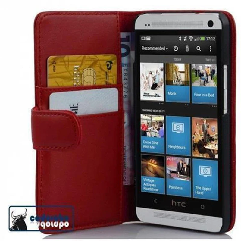 Cadorabo Hülle kompatibel mit HTC ONE M4 MINI Schutzyhülle aus glattem Kunstleder und Kartenfach