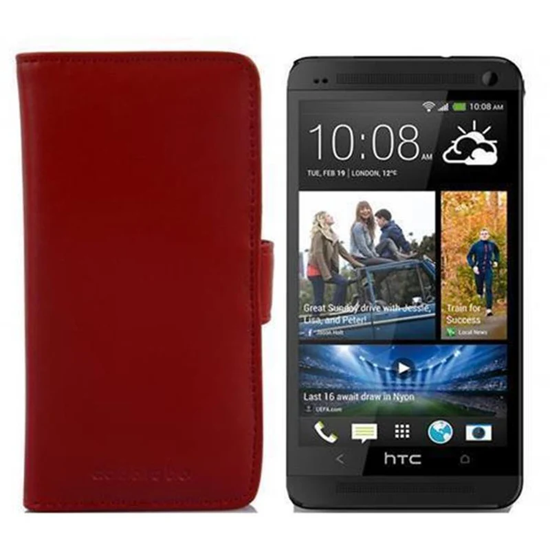Cadorabo Hülle kompatibel mit HTC ONE M4 MINI Schutzyhülle aus glattem Kunstleder und Kartenfach