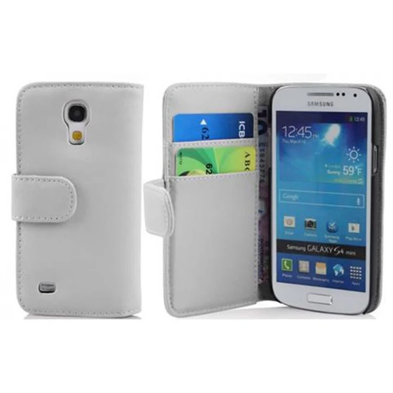 Cadorabo Hülle kompatibel mit Samsung Galaxy S4 MINI Schutzyhülle aus glattem Kunstleder und Kartenfach