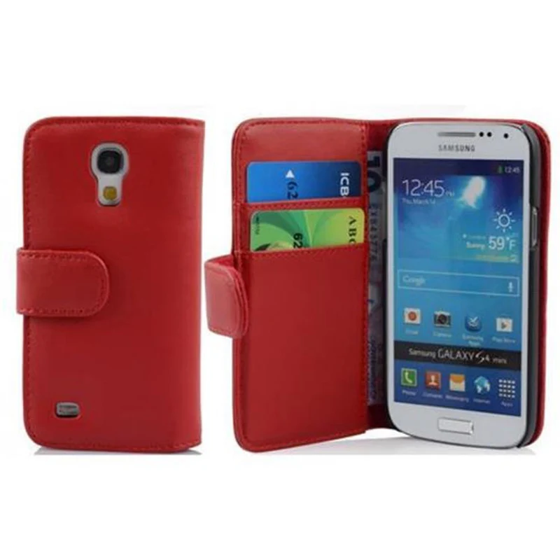 Cadorabo Hülle kompatibel mit Samsung Galaxy S4 MINI Schutzyhülle aus glattem Kunstleder und Kartenfach