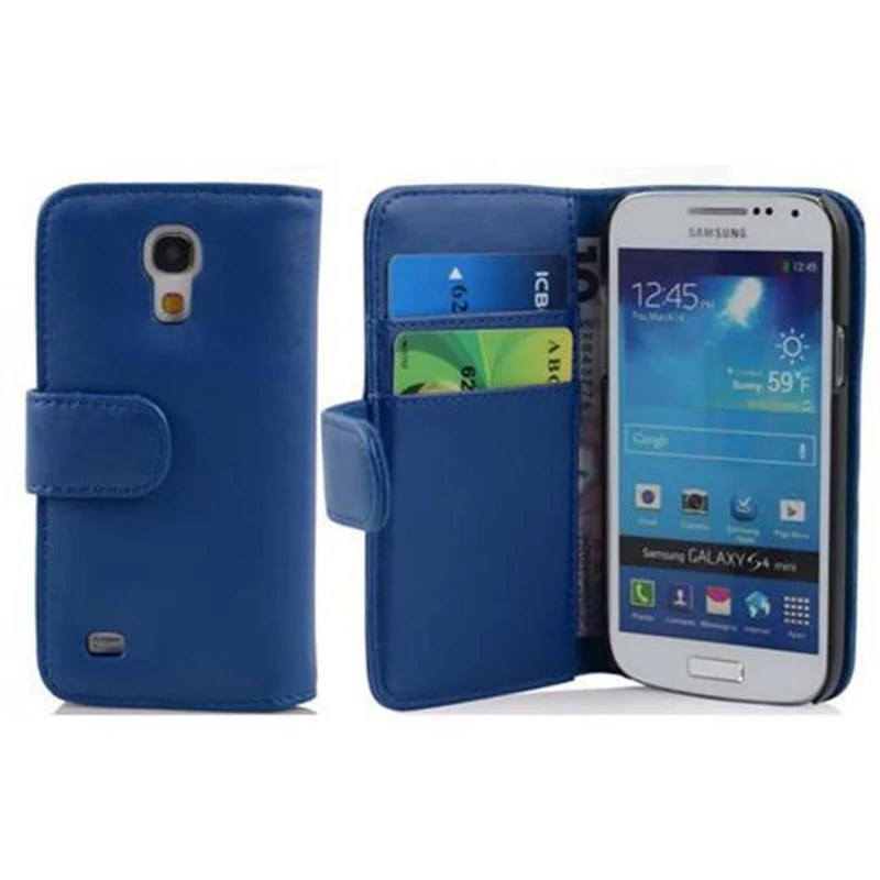 Cadorabo Hülle kompatibel mit Samsung Galaxy S4 MINI Schutzyhülle aus glattem Kunstleder und Kartenfach