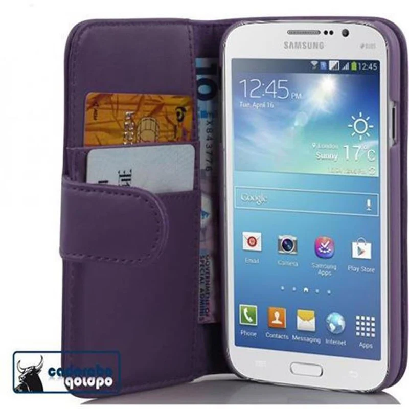 Cadorabo Hülle kompatibel mit Samsung Galaxy MEGA 5.8 Schutzyhülle aus glattem Kunstleder und Kartenfach