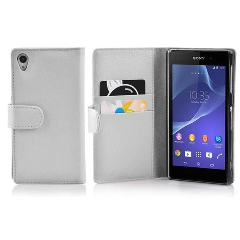 Cadorabo Hülle kompatibel mit Sony Xperia Z2 Schutzhülle aus strukturiertem Kunstleder und Kartenfach