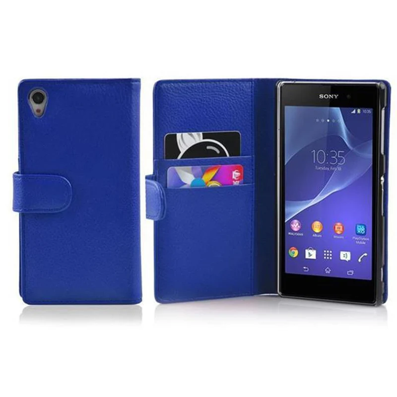 Cadorabo Hülle kompatibel mit Sony Xperia Z2 Schutzhülle aus strukturiertem Kunstleder und Kartenfach