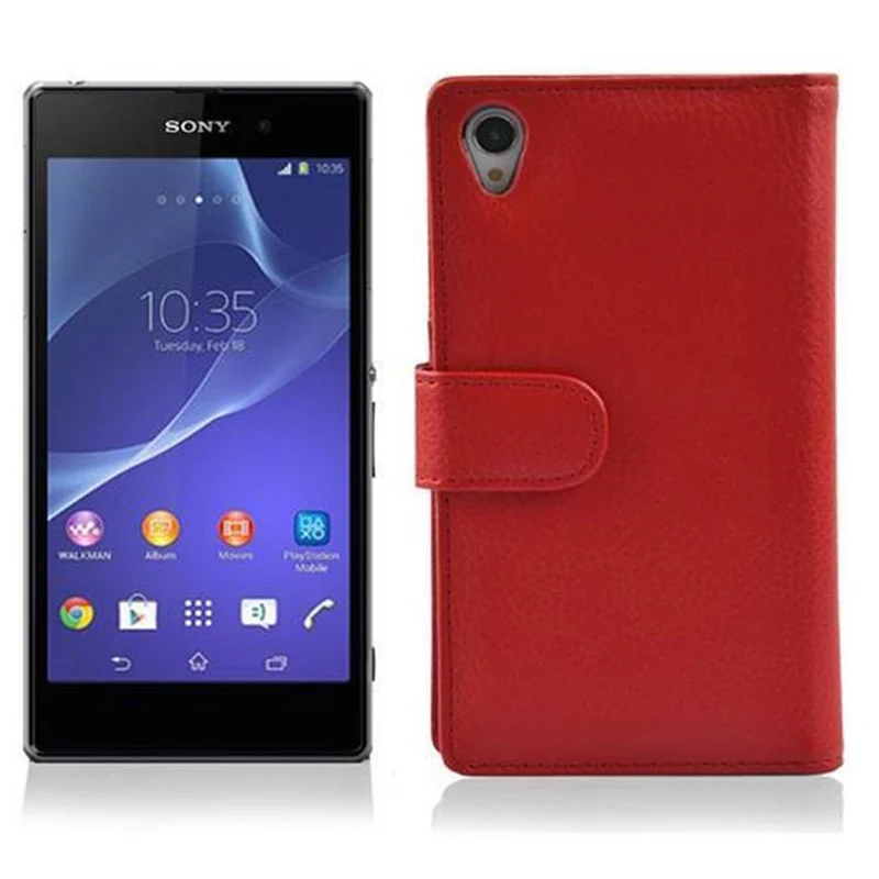 Cadorabo Hülle kompatibel mit Sony Xperia Z2 Schutzhülle aus strukturiertem Kunstleder und Kartenfach