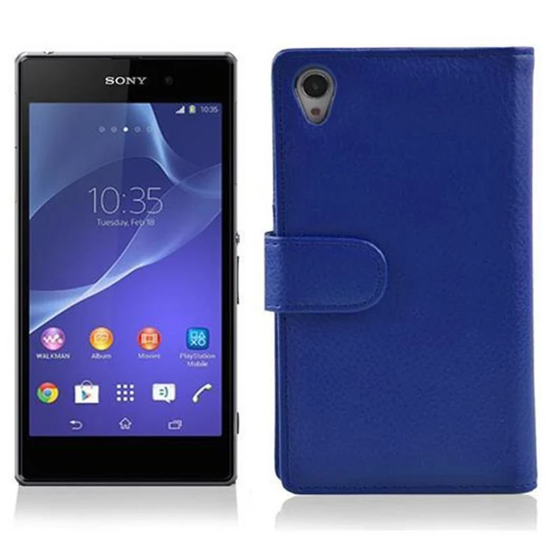 Cadorabo Hülle kompatibel mit Sony Xperia Z2 Schutzhülle aus strukturiertem Kunstleder und Kartenfach