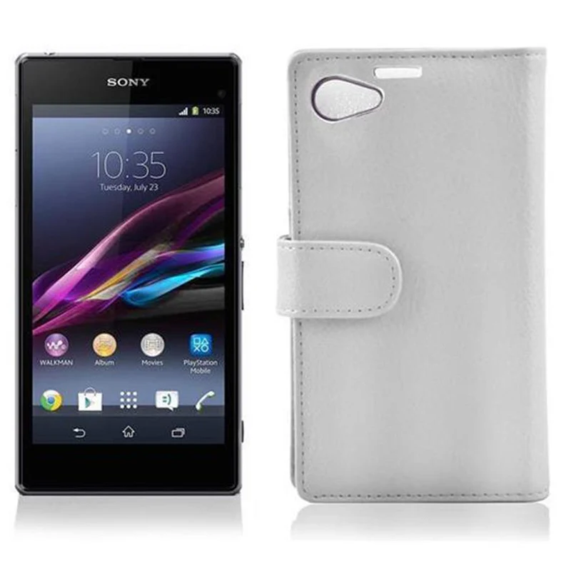 Cadorabo Hülle kompatibel mit Sony Xperia Z1 COMPACT Schutzhülle aus strukturiertem Kunstleder und Kartenfach