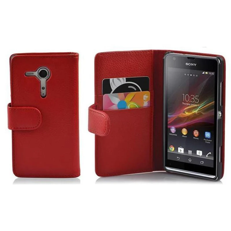 Cadorabo Hülle kompatibel mit Sony Xperia SP Schutzhülle aus strukturiertem Kunstleder und Kartenfach