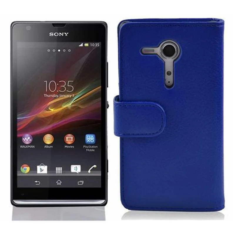 Cadorabo Hülle kompatibel mit Sony Xperia SP Schutzhülle aus strukturiertem Kunstleder und Kartenfach