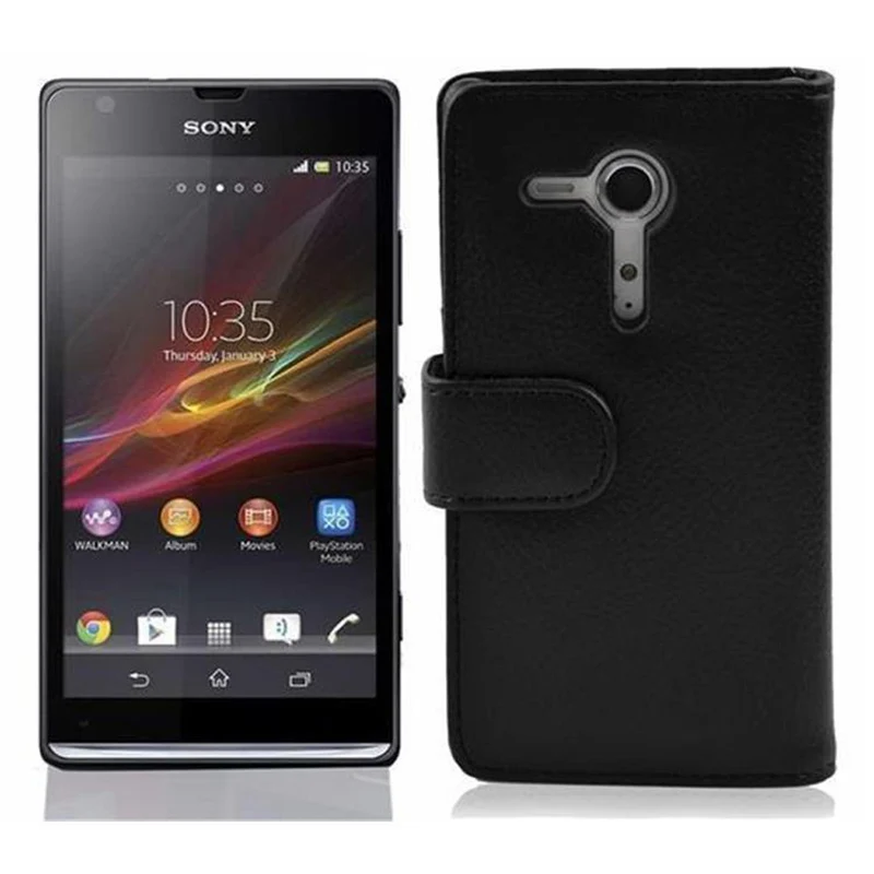 Cadorabo Hülle kompatibel mit Sony Xperia SP Schutzhülle aus strukturiertem Kunstleder und Kartenfach