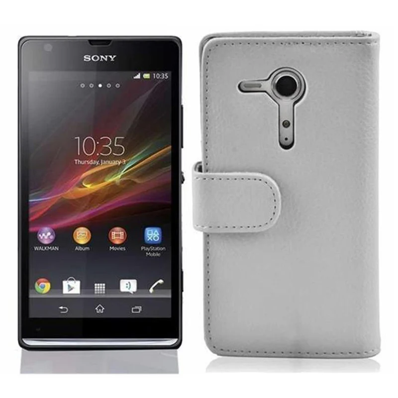 Cadorabo Hülle kompatibel mit Sony Xperia SP Schutzhülle aus strukturiertem Kunstleder und Kartenfach
