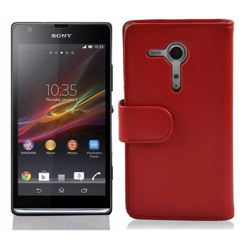 Cadorabo Hülle kompatibel mit Sony Xperia SP Schutzhülle aus strukturiertem Kunstleder und Kartenfach