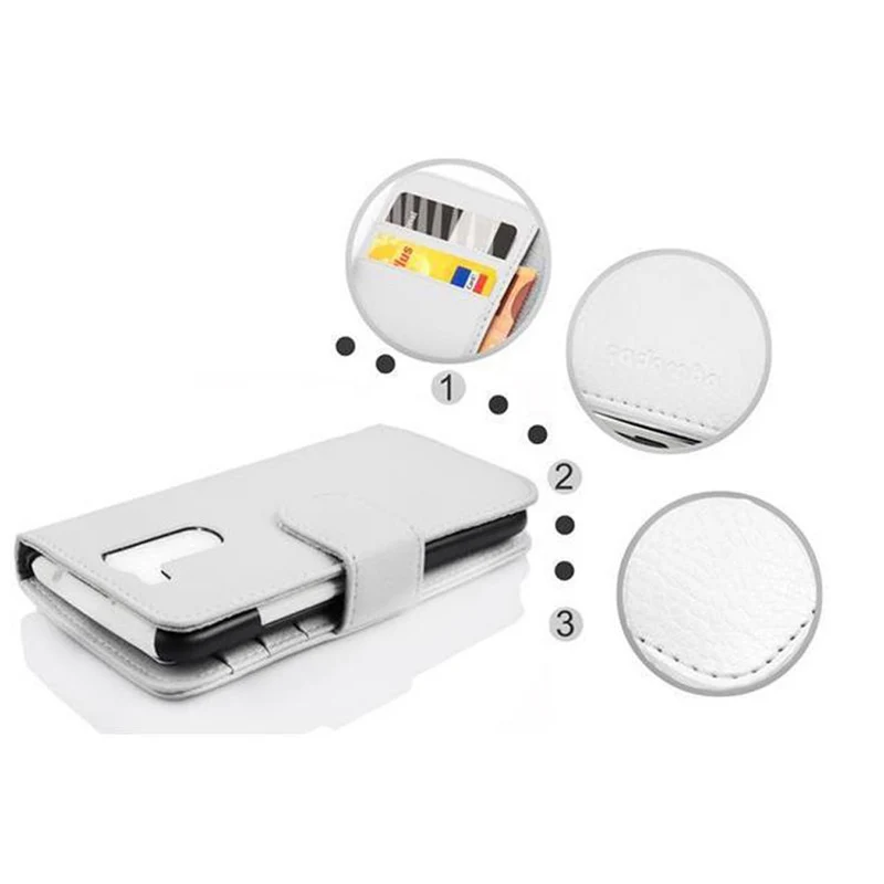 Cadorabo Hülle kompatibel mit LG G2 MINI Schutzhülle aus strukturiertem Kunstleder und Kartenfach