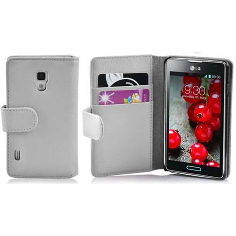 Cadorabo Hülle kompatibel mit LG OPTIMUS L7 II Schutzhülle aus strukturiertem Kunstleder und Kartenfach