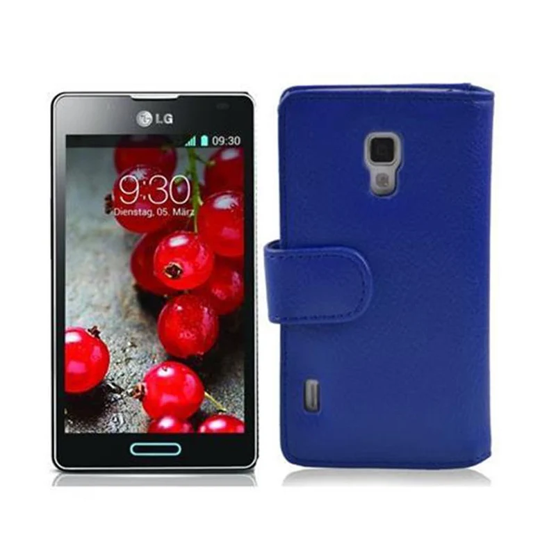Cadorabo Hülle kompatibel mit LG OPTIMUS L7 II Schutzhülle aus strukturiertem Kunstleder und Kartenfach
