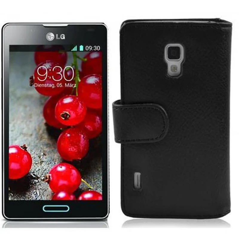 Cadorabo Hülle kompatibel mit LG OPTIMUS L7 II Schutzhülle aus strukturiertem Kunstleder und Kartenfach