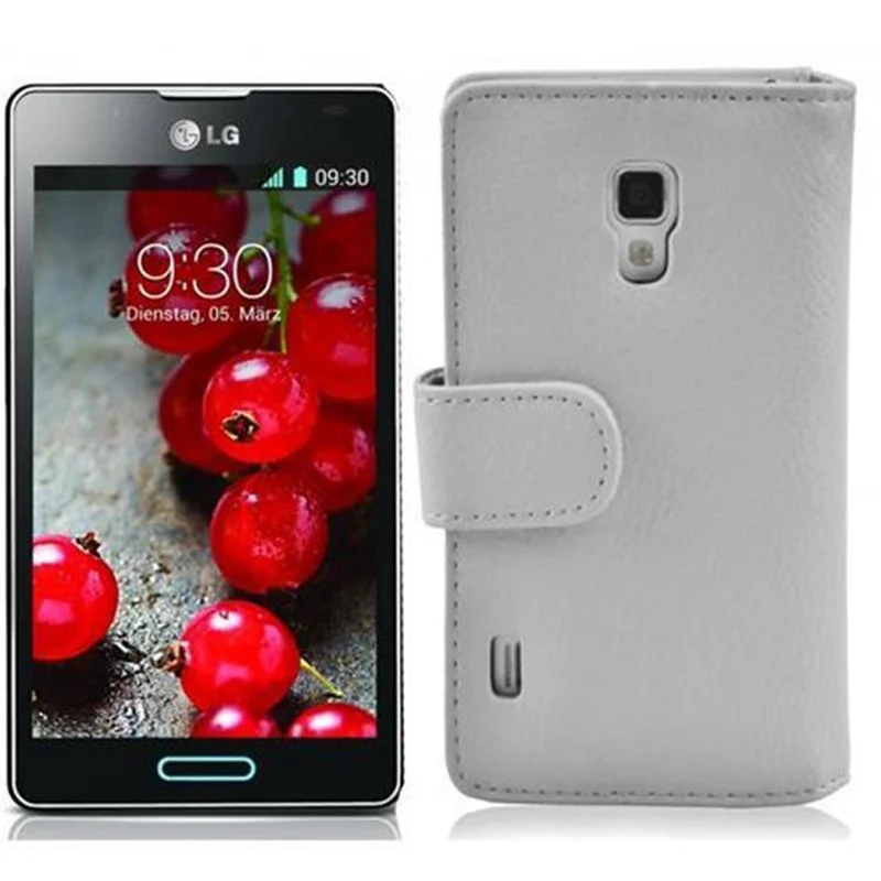 Cadorabo Hülle kompatibel mit LG OPTIMUS L7 II Schutzhülle aus strukturiertem Kunstleder und Kartenfach