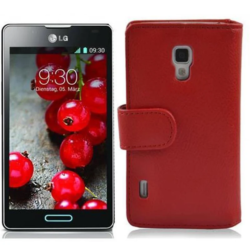 Cadorabo Hülle kompatibel mit LG OPTIMUS L7 II Schutzhülle aus strukturiertem Kunstleder und Kartenfach