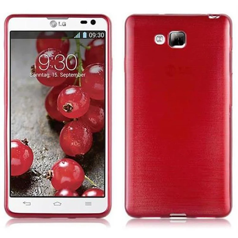 Cadorabo Hülle kompatibel mit LG L9 II Schutzhülle aus flexiblem TPU Silikon im Brushed Design