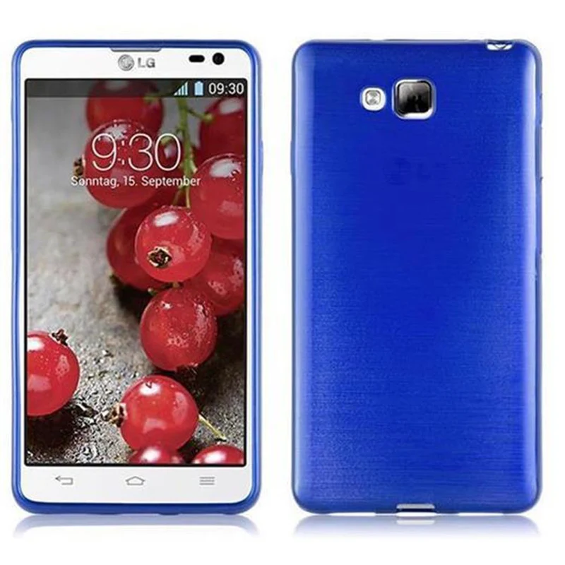 Cadorabo Hülle kompatibel mit LG L9 II Schutzhülle aus flexiblem TPU Silikon im Brushed Design