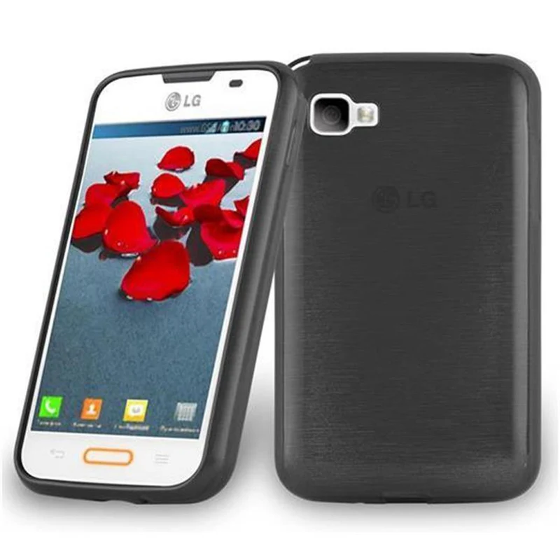 Cadorabo Hülle kompatibel mit LG L4 II Schutzhülle aus flexiblem TPU Silikon im Brushed Design