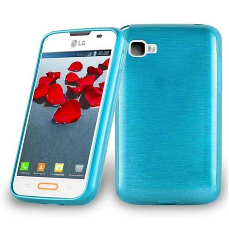 Cadorabo Hülle kompatibel mit LG L4 II Schutzhülle aus flexiblem TPU Silikon im Brushed Design