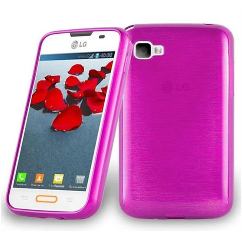Cadorabo Hülle kompatibel mit LG L4 II Schutzhülle aus flexiblem TPU Silikon im Brushed Design