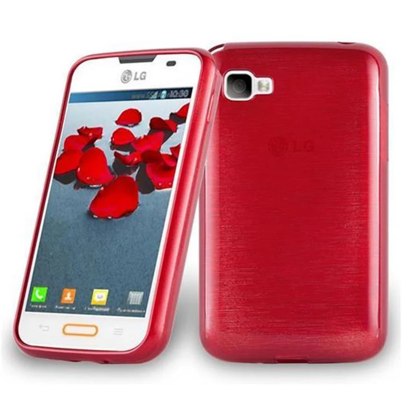 Cadorabo Hülle kompatibel mit LG L4 II Schutzhülle aus flexiblem TPU Silikon im Brushed Design