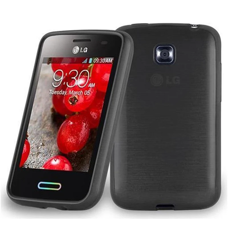 Cadorabo Hülle kompatibel mit LG L3 II (2. SIM) Schutzhülle aus flexiblem TPU Silikon im Brushed Design