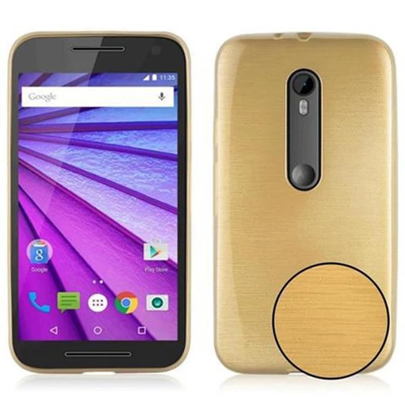 Cadorabo Hülle kompatibel mit Motorola MOTO G3 Schutzhülle aus flexiblem TPU Silikon im Brushed Design