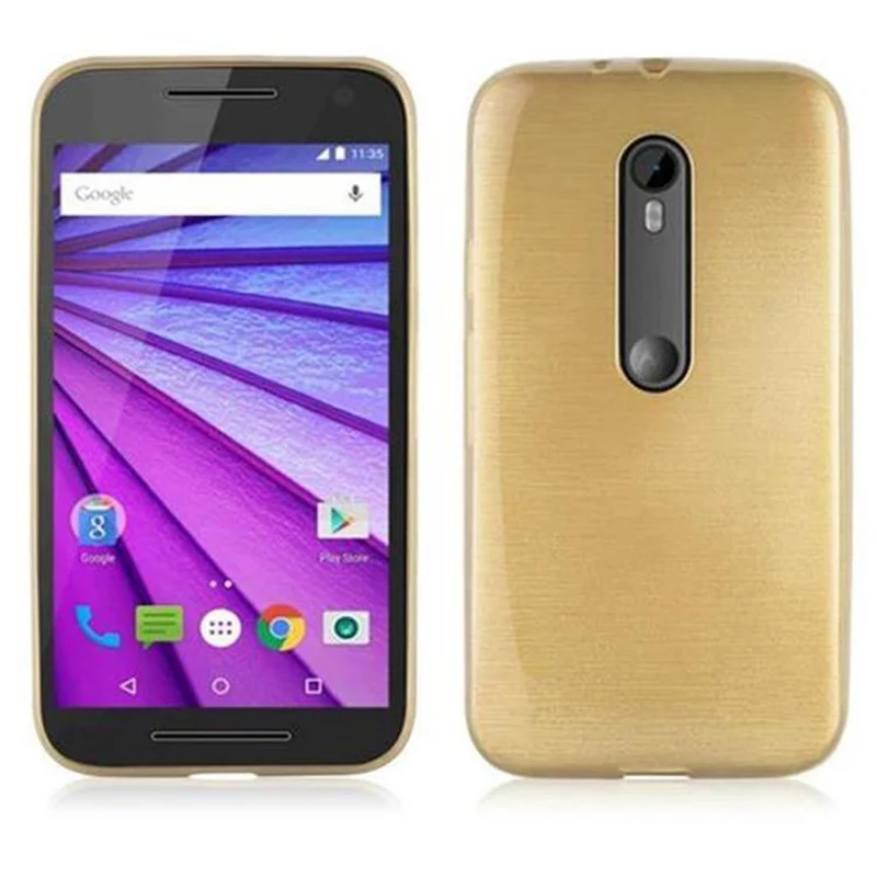 Cadorabo Hülle kompatibel mit Motorola MOTO G3 Schutzhülle aus flexiblem TPU Silikon im Brushed Design