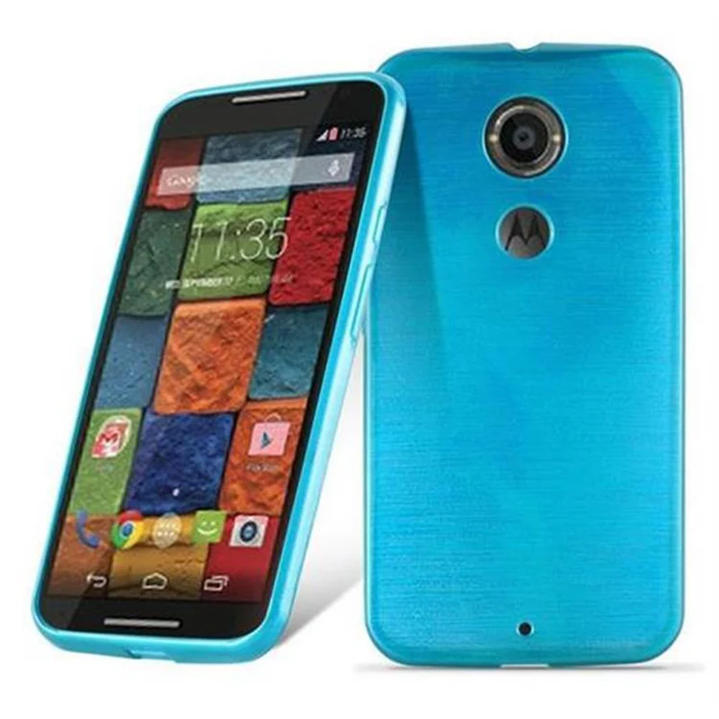 Cadorabo Hülle kompatibel mit Motorola MOTO X2 Schutzhülle aus flexiblem TPU Silikon im Brushed Design